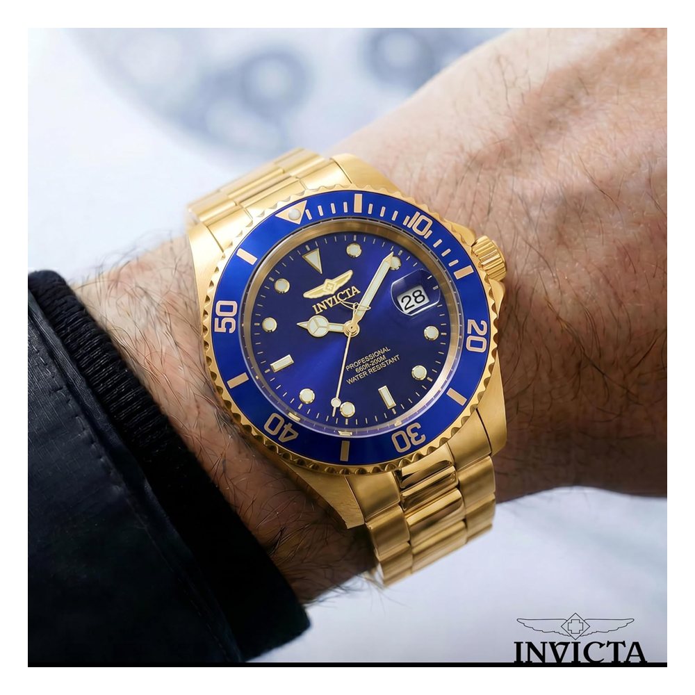 Invicta Pro Diver de cuarzo, oro y azul (26974), foto del producto