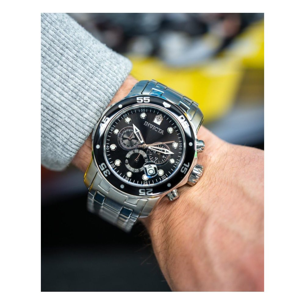 Invicta Pro Diver cronógrafo, acero con esfera negra (0069), foto del producto
