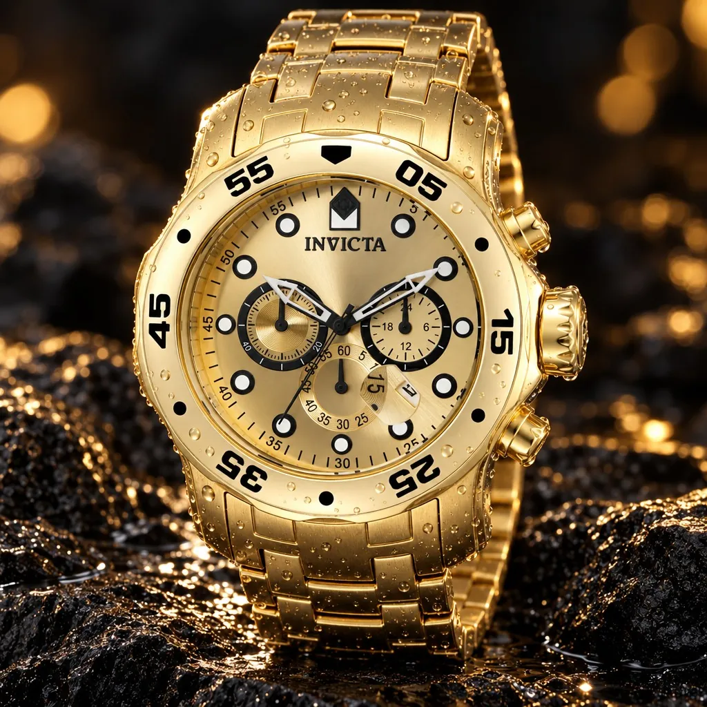 Invicta Pro Diver cronógrafo, todo en oro (0074)