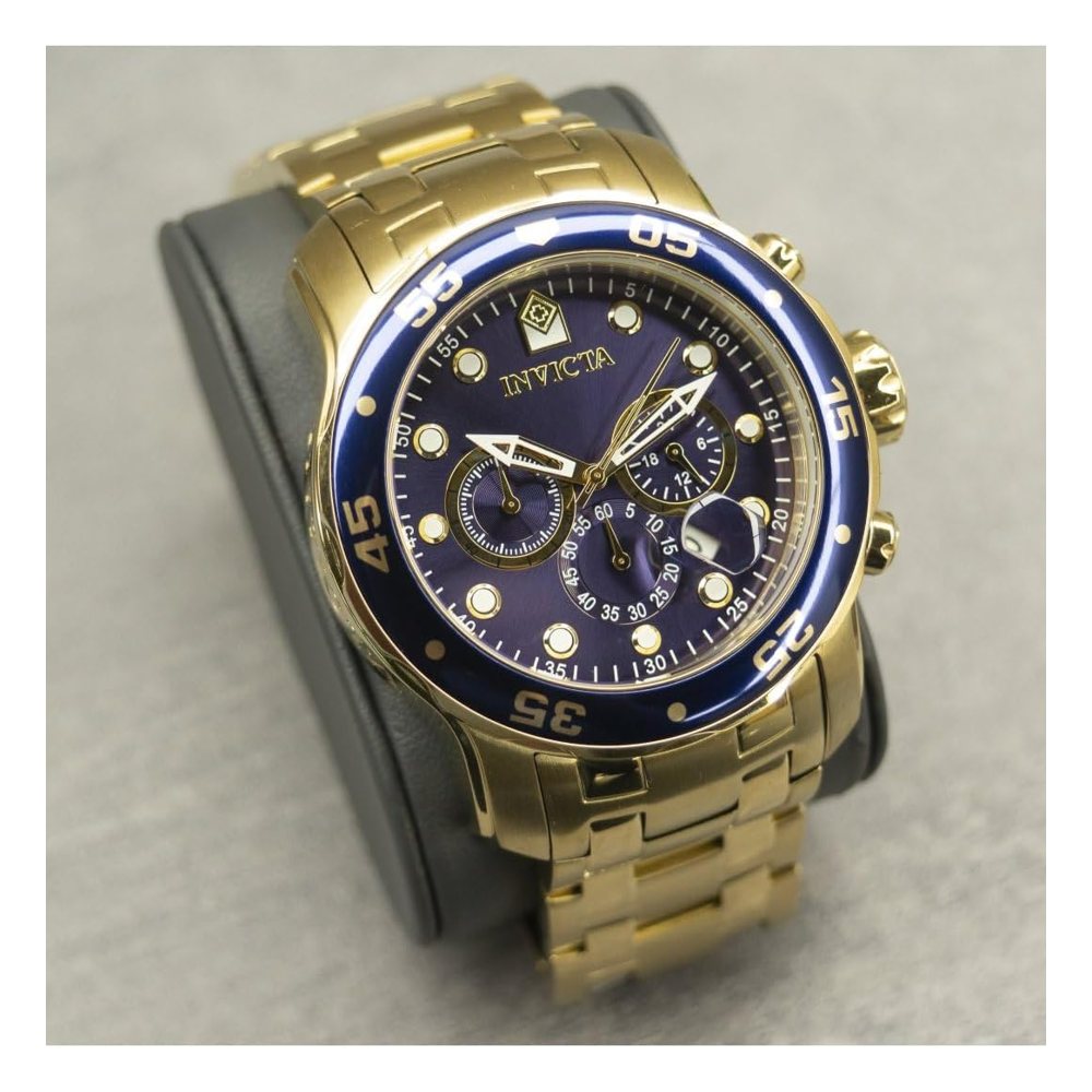 Invicta Pro Diver cronógrafo, oro con esfera azul (0073), foto del producto