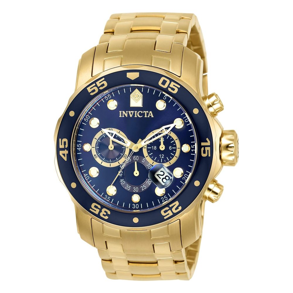 Invicta Pro Diver cronógrafo, oro con esfera azul (0073), foto del producto