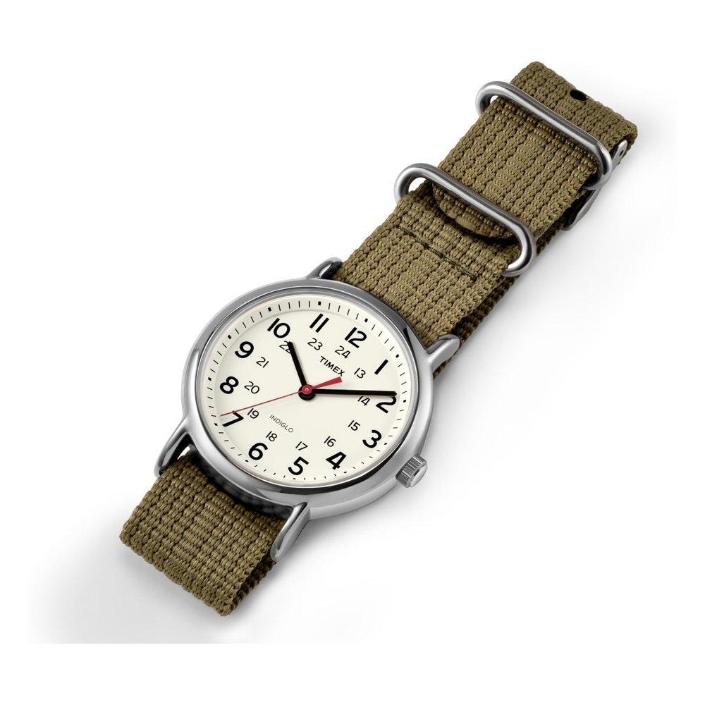 Timex Weekender 38 mm, correa de tela verde (T2N651), foto del producto